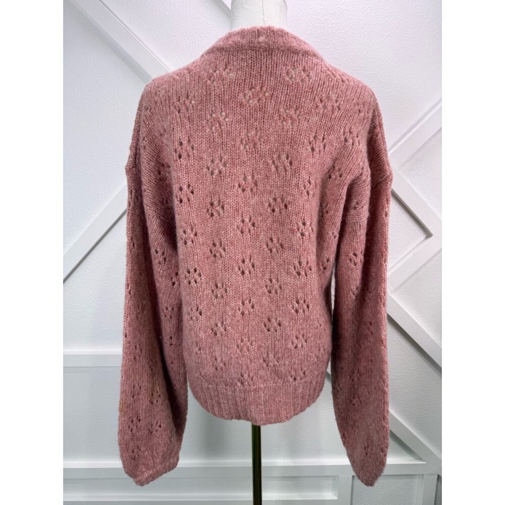 Joie Revolve Lihui Wool Alpaca Sweater in Tulip Balloon Sleeve Pointelle Small - Picture 6 of 11